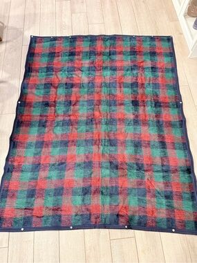 Biederlack Plaid Fleece Cuddle Wrap Zip & Snap Stadium Blanket Throw 50x62